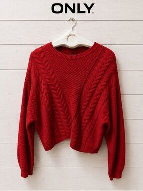 ONLY Red cotton  crop knit size S
